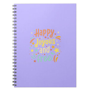 Cuaderno Feliz, feliz, libre, motivacional, Inspirador