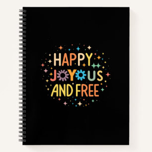 Cuaderno Feliz, feliz, libre, motivacional, Inspirador