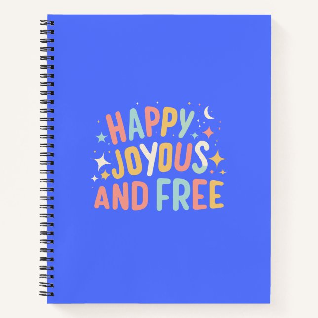 Cuaderno Feliz, feliz, libre, motivacional, Inspirador (Anverso)