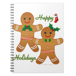 Cuaderno Feliz feriado Gingerbread Man Boy Chica