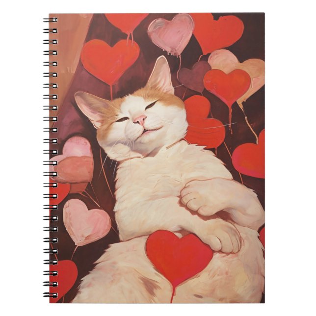 Cuaderno Feliz Gato de San Valentín (Frente)