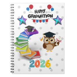 Cuaderno Feliz Graduación 2026 - Búho y Libros Adorables