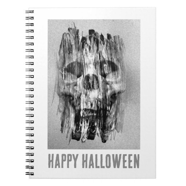 Cuaderno Feliz Halloween. Cráneo angustiado (Frente)