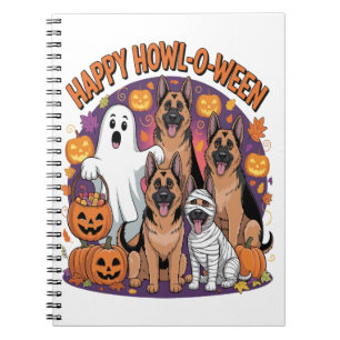Cuaderno Feliz Halloween de Pastor Alemán