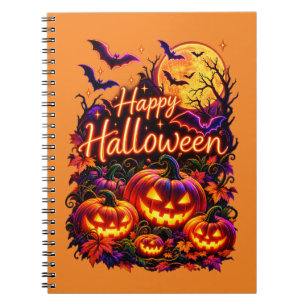 Cuaderno Feliz Halloween diseño oscuro 