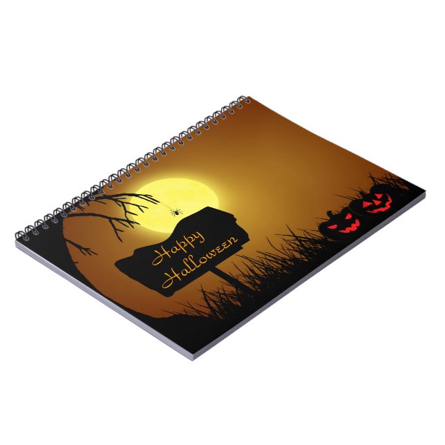 Cuaderno Feliz Halloween Jack O Linterna Calabazas (Lado Izquierdo)
