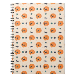 Cuaderno Feliz Halloween sin costuras, fondo. Skul