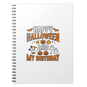 Cuaderno Feliz Halloween y mi cumpleaños diseño vintage_1