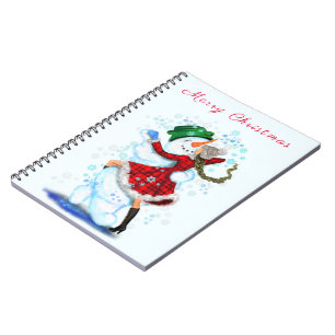 Cuaderno Feliz hombre de nieve y Chica Fiesta de Navidades