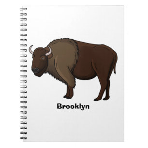 Cuaderno Feliz ilustracion de búfalo de bisonte americano