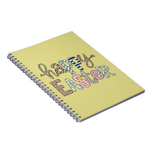 Cuaderno Feliz Leopardo de primavera del conejo floral de P