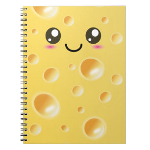 Cuaderno feliz lindo del queso de Kawaii