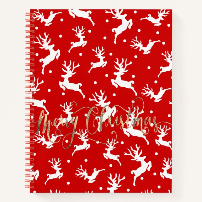 Cuaderno Feliz Navidad a los renos rojos (Anverso)