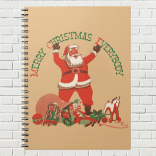 Cuaderno ¡Feliz Navidad a todos! Vintage Santa Claus