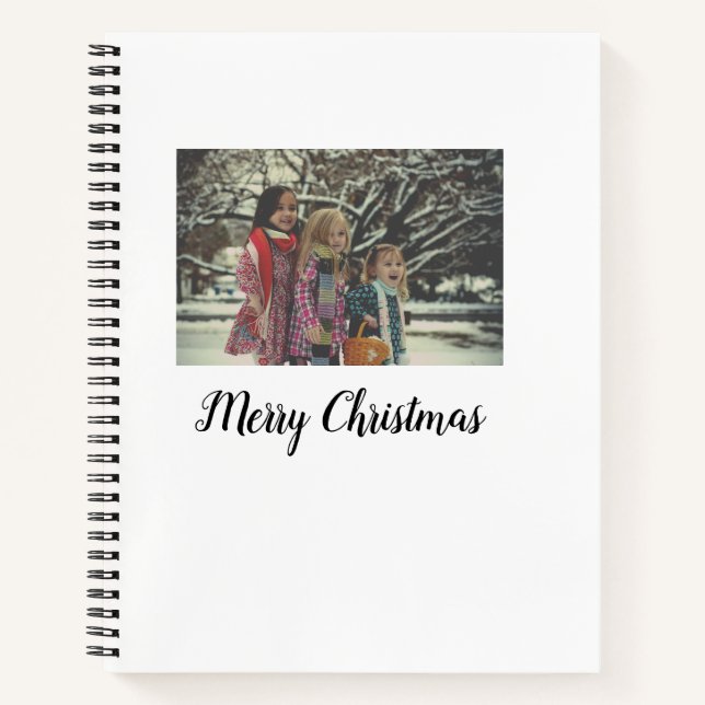 Cuaderno Feliz navidad agregar texto de foto personalizado  (Anverso)
