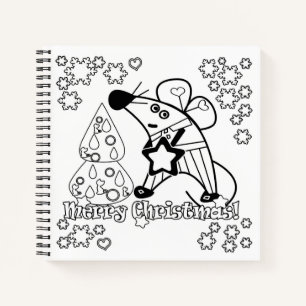 Cuaderno Feliz Navidad Año Nuevo Símbolo Mouse Personalizad