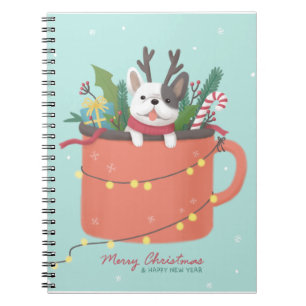 Cuaderno Feliz Navidad: Arte de Ilustracion de perro