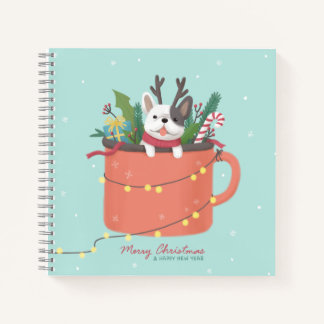 Cuaderno Feliz Navidad: Arte de Ilustracion de perro