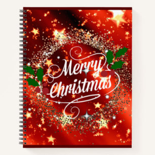 Cuaderno Feliz Navidad brillante