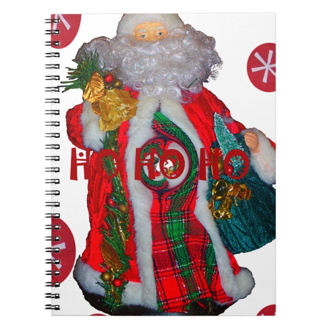 Cuaderno Feliz Navidad colorido Santa Claus Arte Imprimir (Frente)