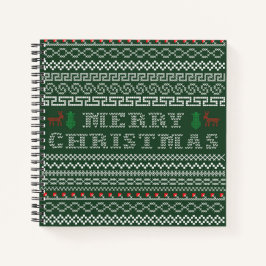 Cuaderno Feliz Navidad con hombre de nieve