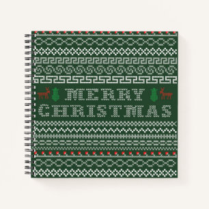 Cuaderno Feliz Navidad con hombre de nieve