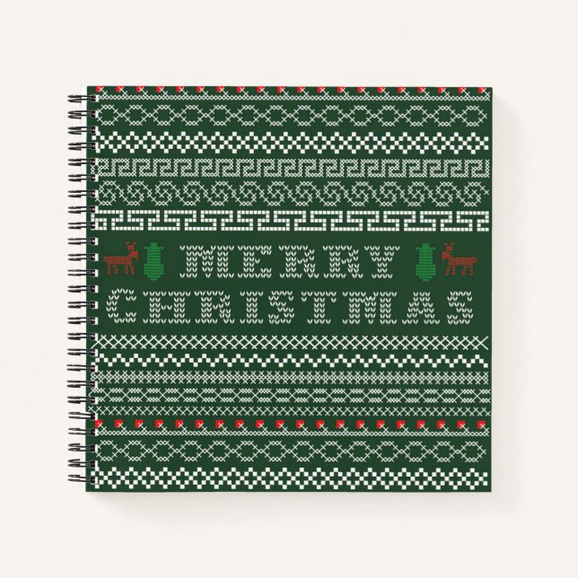 Cuaderno Feliz Navidad con hombre de nieve (Anverso)