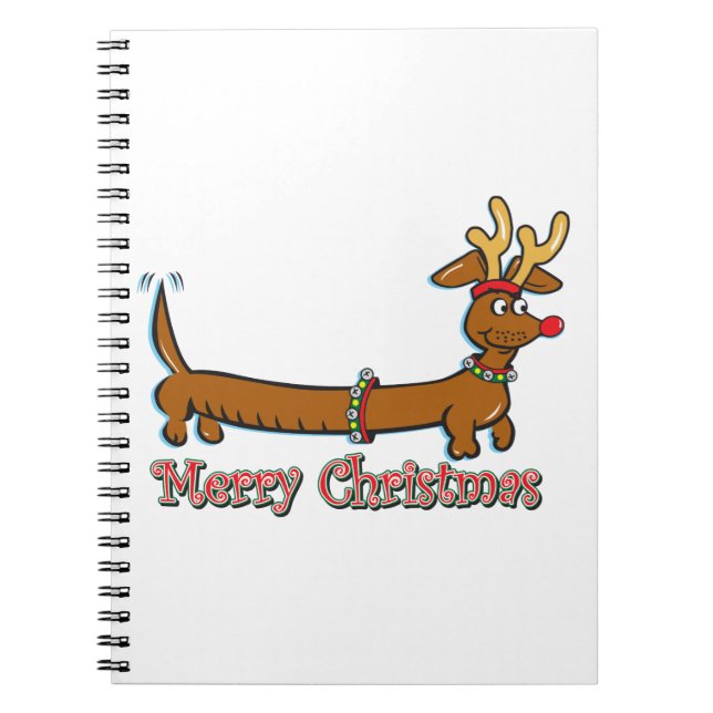 Cuaderno Feliz Navidad Dachshund (Frente)