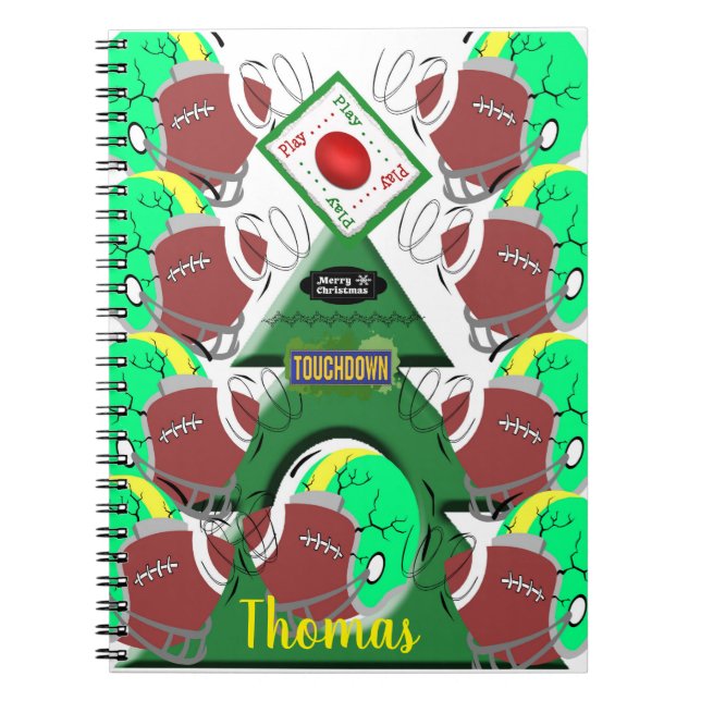 Cuaderno Feliz Navidad Espiral de fútbol para portátiles (Frente)