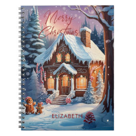 Cuaderno Feliz Navidad Gingerbread House Personalizado