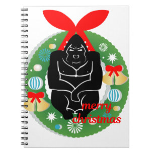 Cuaderno feliz navidad gorila