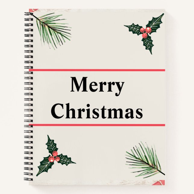 Cuaderno Feliz Navidad Mejor Bloc de notas espirales de 8,5 (Anverso)
