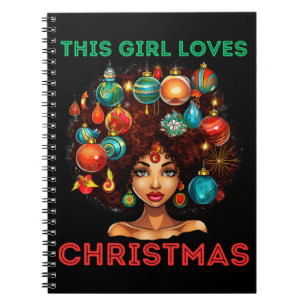 Cuaderno Feliz Navidad Melanin Mujeres Chicas Negras Magia