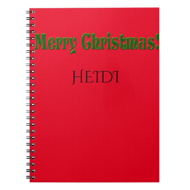 Cuaderno Feliz Navidad, nombre personalizado de bloc de not (Frente)