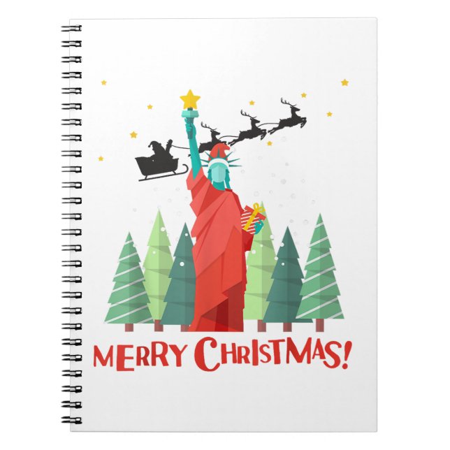 Cuaderno Feliz Navidad Nueva York Santa Claus Estatua De Li (Frente)