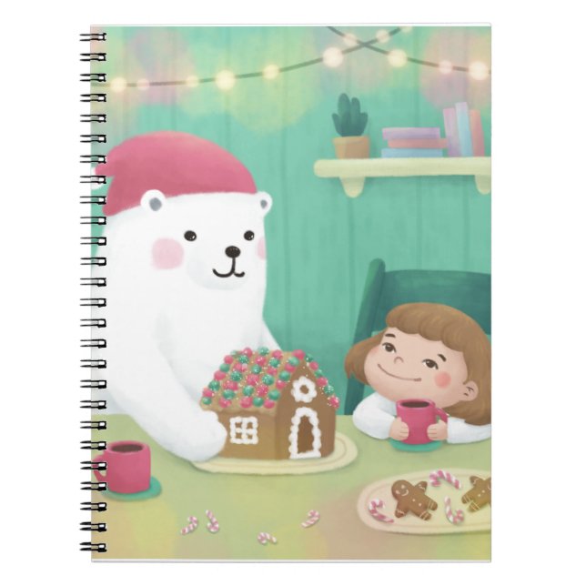 Cuaderno Feliz Navidad: Oso Polar y Niño (Frente)
