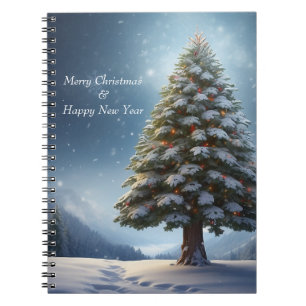Cuaderno Feliz Navidad Pine Tree Snowflake Vacaciones de in