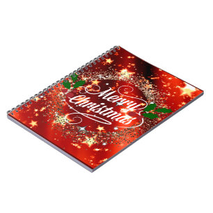 Cuaderno Feliz Navidad, purpurina y brillo,