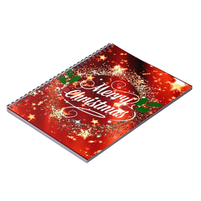 Cuaderno Feliz Navidad, purpurina y brillo, (Lado Izquierdo)