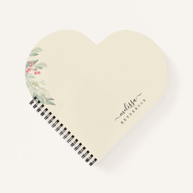 Cuaderno Feliz Navidad Red Berries Festividad Botánica (Anverso)