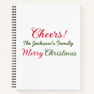 Cuaderno feliz navidad saludos agregar nombre de familia te