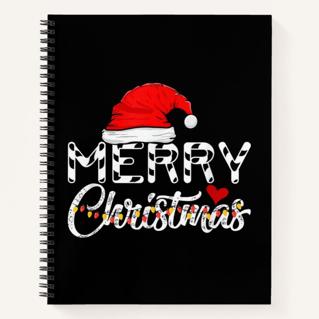 Cuaderno Feliz Navidad Santa Claus Familia divertida (Anverso)