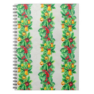 Cuaderno Feliz Navidad sin fisuras con guirnaldas. Wa