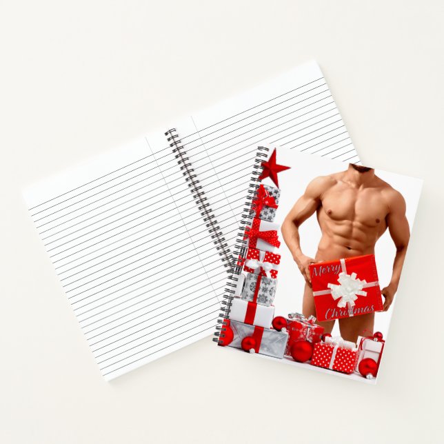 Cuaderno Feliz Navidad SlipperyJoe regalo de plata blanca r (Interior)