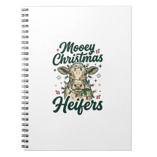 Cuaderno Feliz Navidad Vaquillas Diseño Divertido de Vaca d
