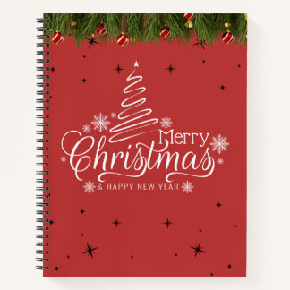 Cuaderno Feliz Navidad y Feliz Año Nuevo Bloc de notas.