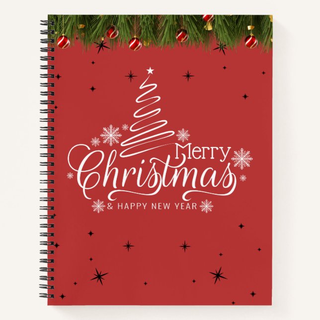 Cuaderno Feliz Navidad y Feliz Año Nuevo Bloc de notas. (Anverso)