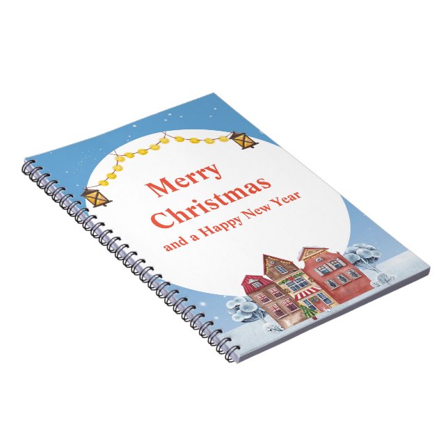 Cuaderno Feliz Navidad y feliz foto en espiral de Año Nuevo (Lado Derecho)