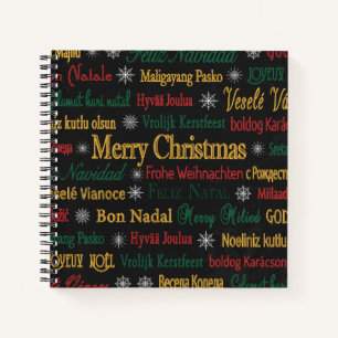 Cuaderno Feliz Navidad y saludos en diferentes idiomas