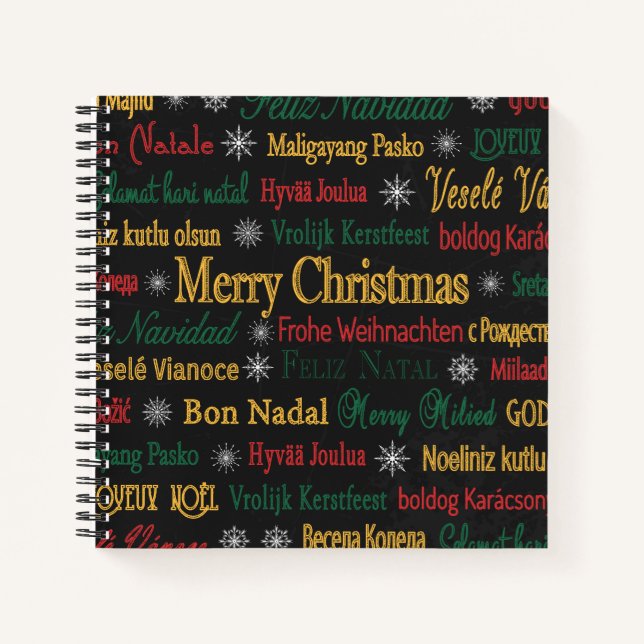 Cuaderno Feliz Navidad y saludos en diferentes idiomas | (Anverso)